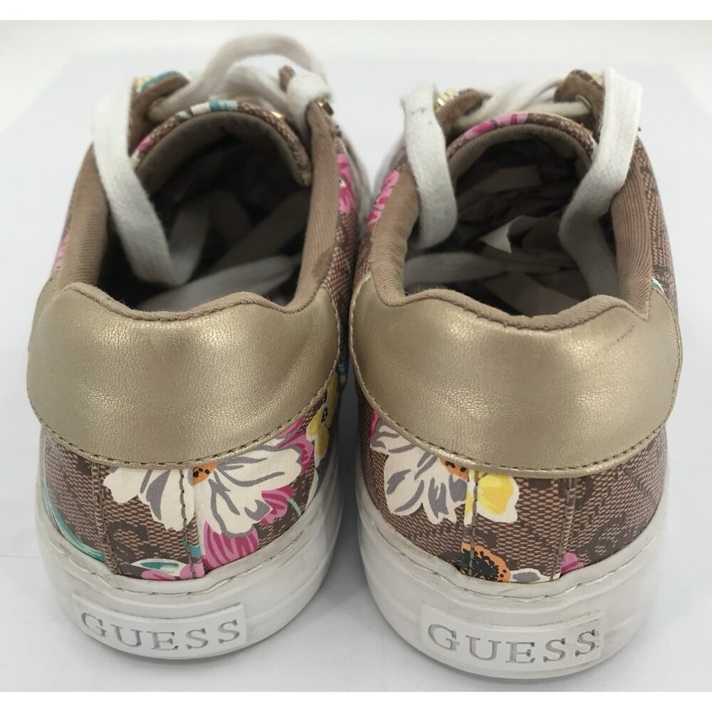 Guess Sneakers‎ Women's Size 7.5 Loven Casual Lace-up Brown Floral - Picture 9 of 14